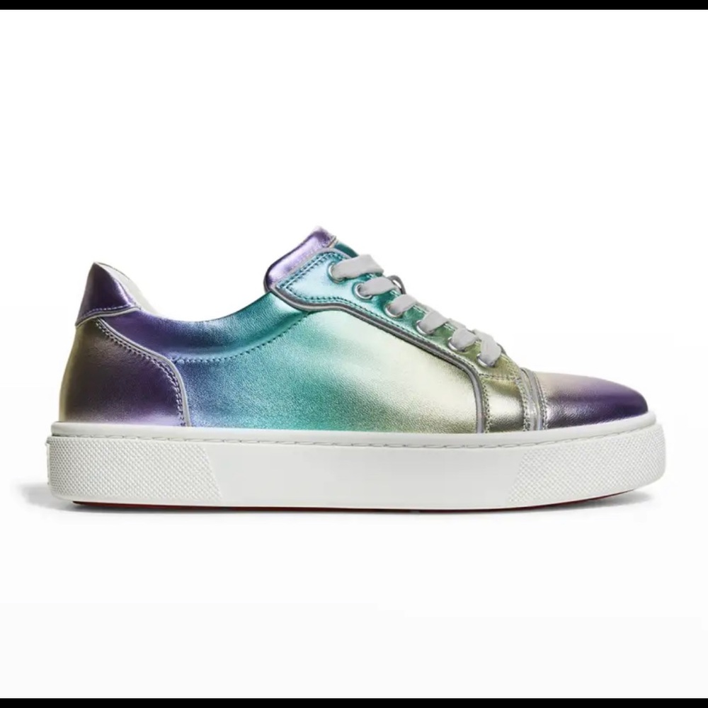 NEW ! Christian louboutin Vieirissima Iridescent Leather Sneakers SiZE  10